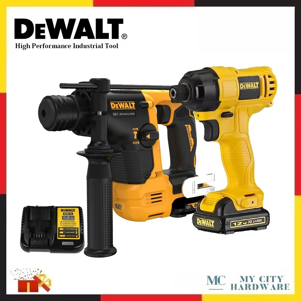 Dewalt DCH072 12V Brushless Rotary Hammer & DCF805 12V Impact Driver ...