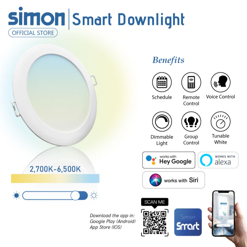SIMON Valor Smart Lighting Tunable Dimmable & Normal Valor Recessed ...