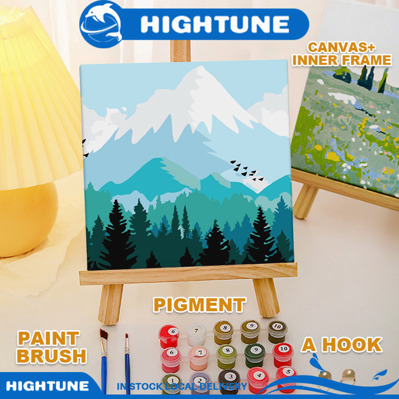 HIGHTUNE Digital Oil Paint By Number 20x20cm Canvas Painting By Number