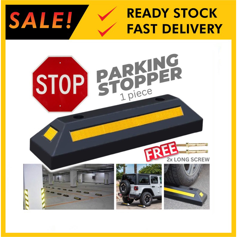 Rubber Parking Stopper Vehicles Safety Rubber Wheel Stopper 53cm / 54cm