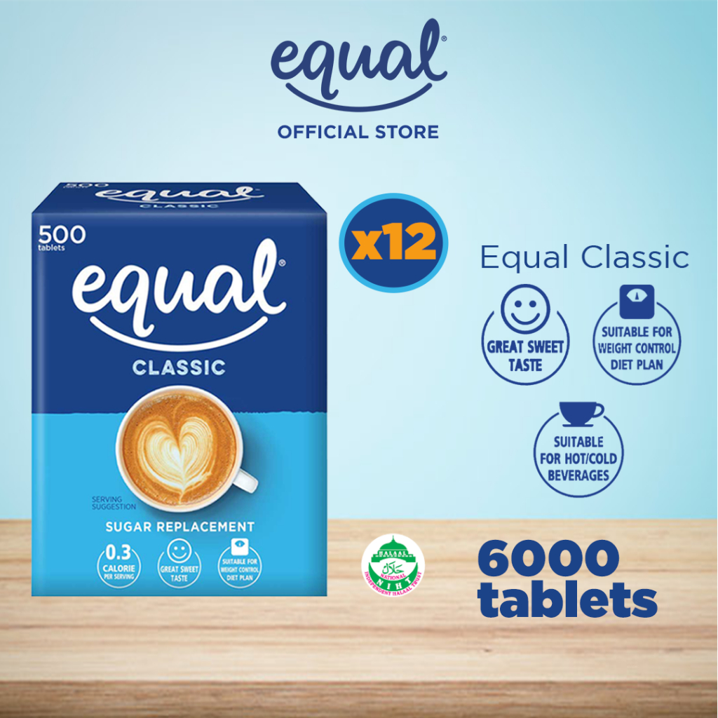 EQUAL Zero Calorie Sweetener Tablets - Sugar Substitute, 1 Tablet = 1 Tsp Sugar, 100-Count Packs (6 Packs, 600 Tablets Total)