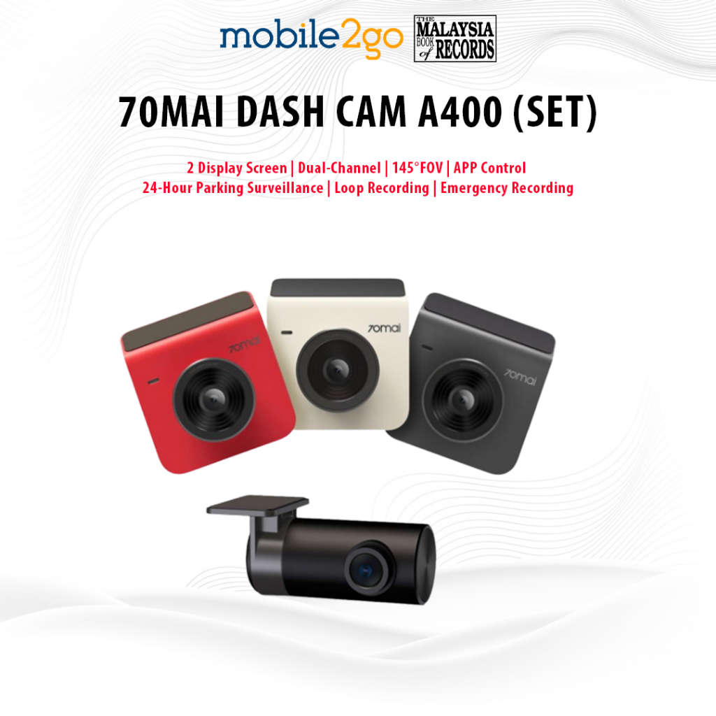 [Global Version] 70mai Dash Cam A400 + Rear Cam Set - A400-1 (2 ...