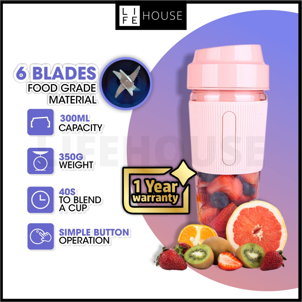 💥UPGRADED💥 6 Blades Portable Electric Fruit Juice Blender Juicers