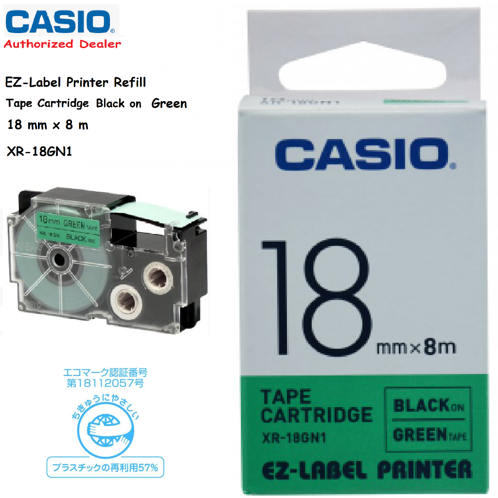 thumbnail image 2 of Casio XR-18BKS Nameland Label Writer Genuine Tape, 0.7 Inches... 2 of 14