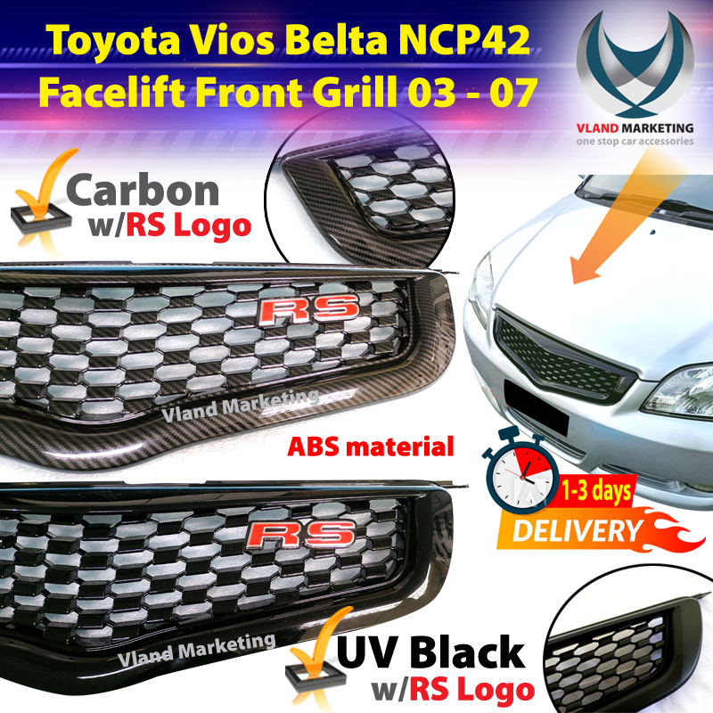 Toyota Vios Belta NCP42 Facelift ABS Front Grill Grille 2003 2004 2005 ...