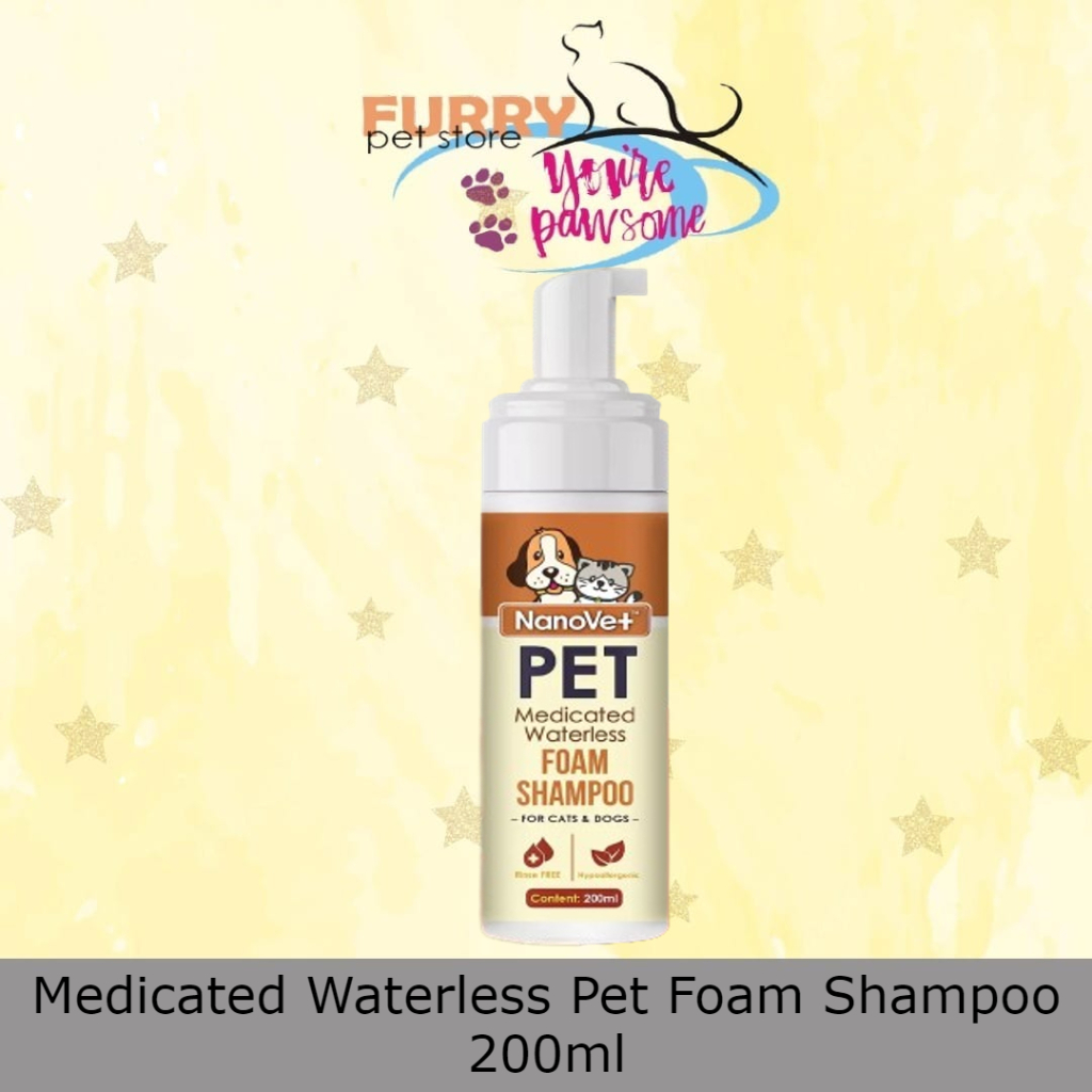 Nanovet ' Waterless Medicated Pet Foam Shampoo' (200ml) Shopee Malaysia