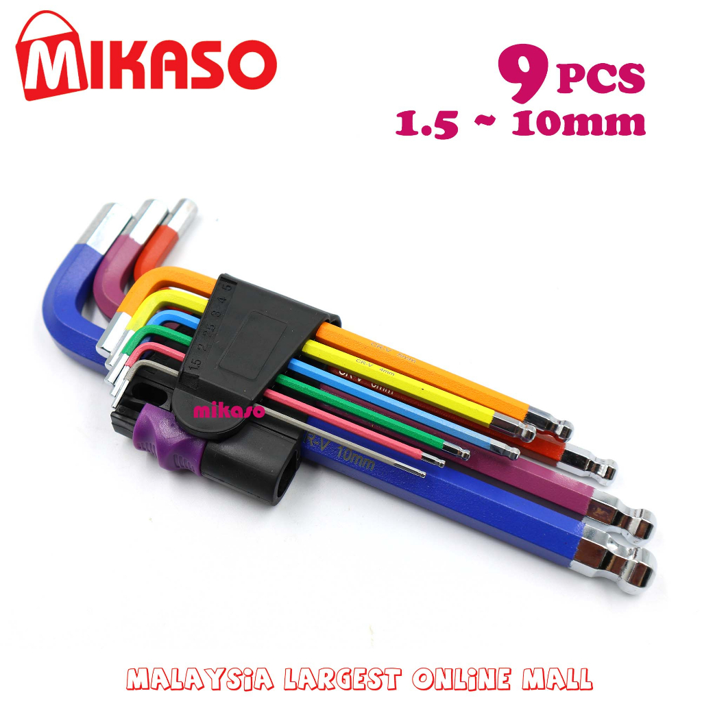 [mm] Hex Allen Key Set Ball End Allan Alan Keys 9 pieces MIKASO