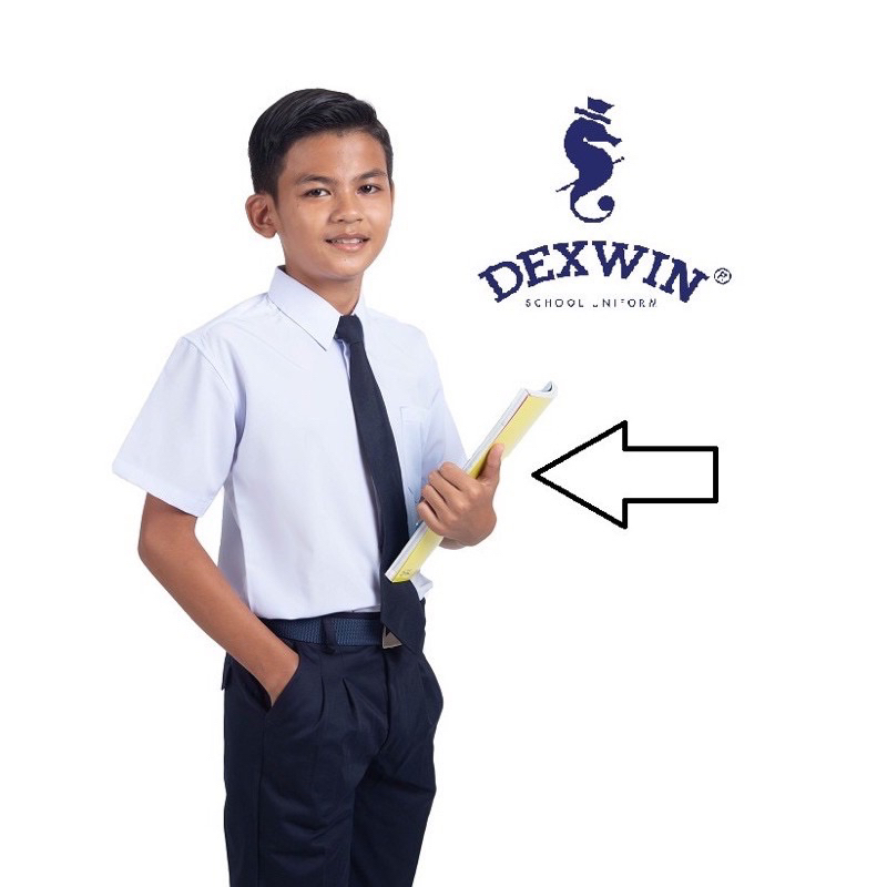 Dexwin School Uniform Short Sleeve White Shirt Kemeja Putih Lengan ...