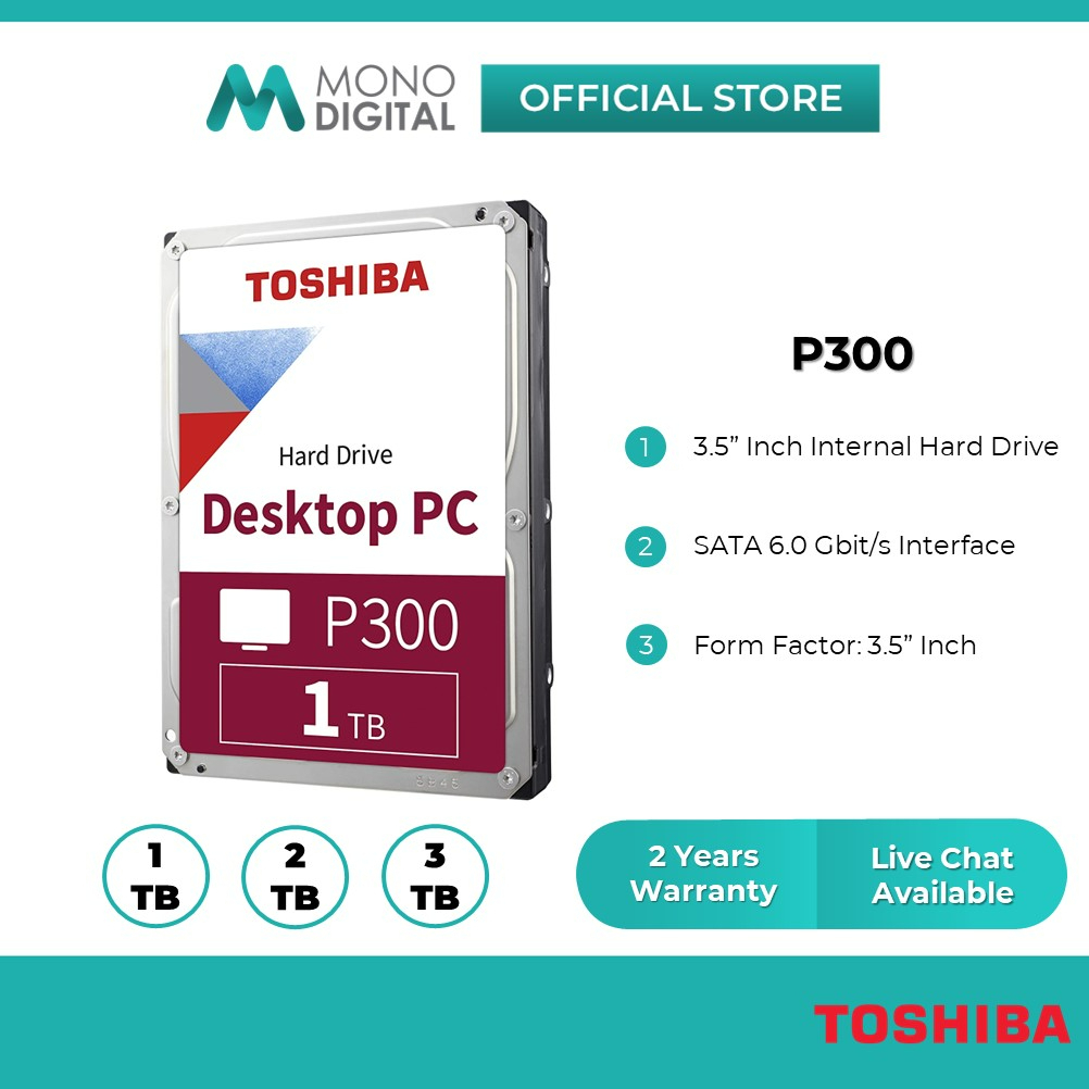 modelo sabor dulce Zoológico de noche Toshiba P300 3.5" Internal Hard Disk HDD for PC/Desktop - SATA 6Gb/s  7200rpm Internal Hard Drive (1TB/2TB/3TB/4TB) | Shopee Malaysia