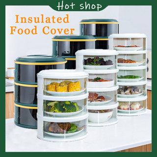 1layer square Premium Stackable Food Cover Tudung Saji Thermal Food Cover  Dining Table Leftovers Storage Household Winter Cover Dish Artifact Food  Thick Thermal Insulation