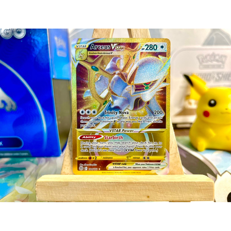 Pokemon TCG Gold Arceus Vstar 184/172 - Brilliant Stars Singles ...