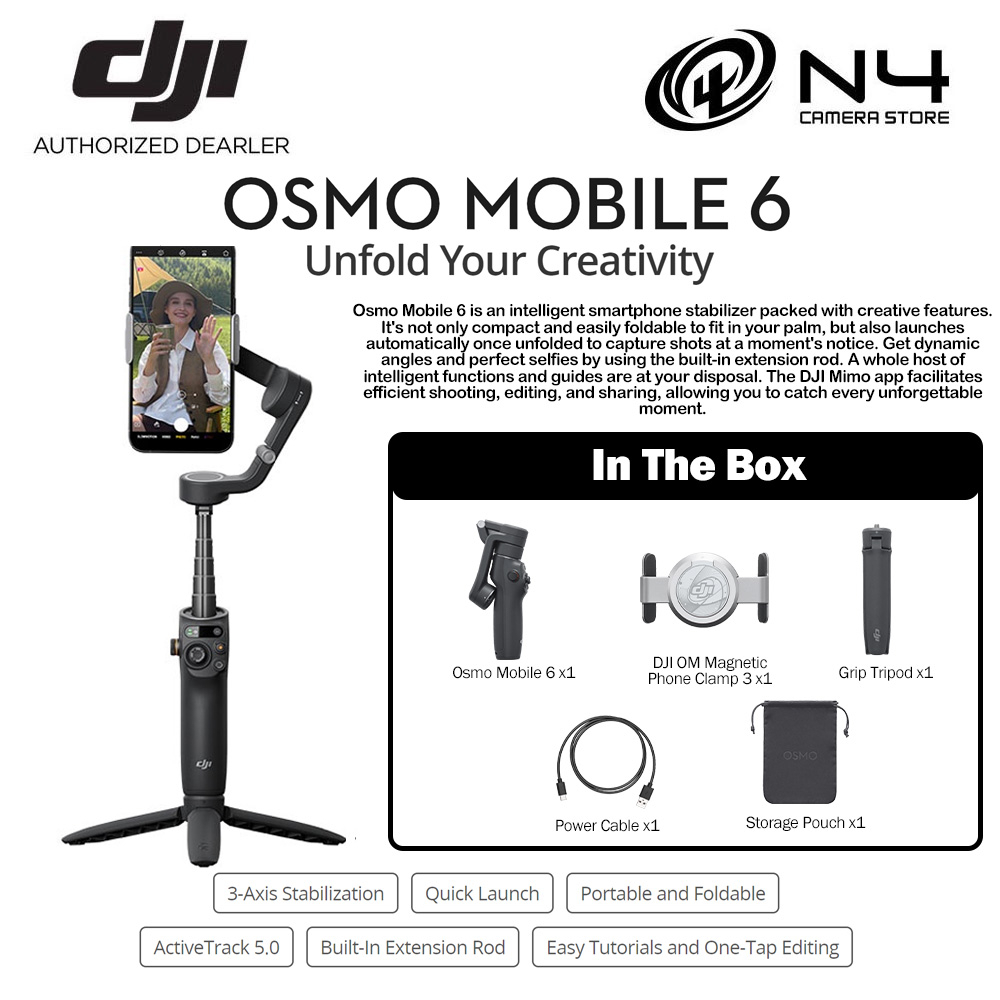 DJI OM6 / OM 6 / OSMO MOBILE 6 - Handheld 3-Axis Smartphone Gimbal ...