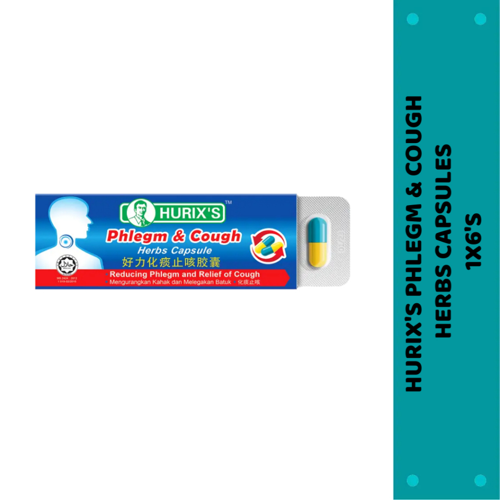 HURIX'S PHLEGM & COUGH HERBS CAPSULES 1x6'S (Relief Cough and Reduce ...