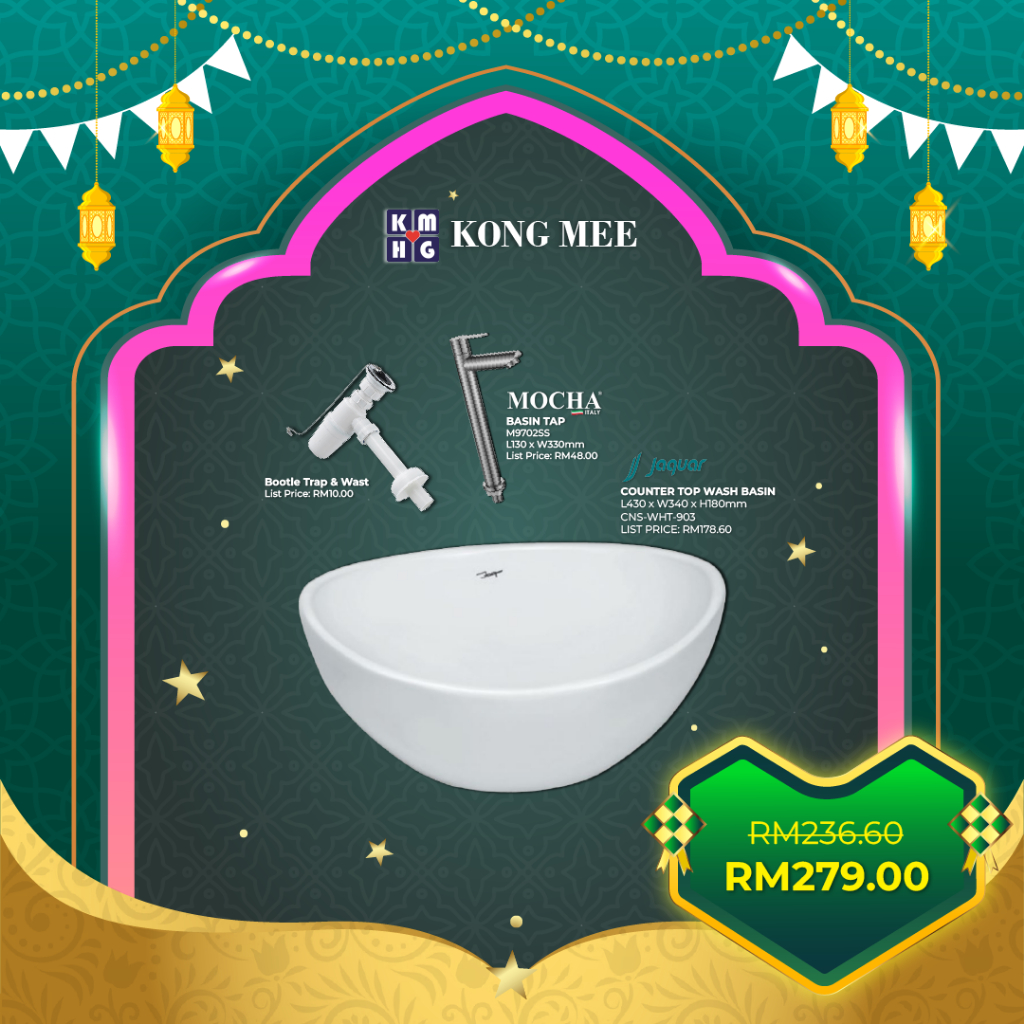 RAYA SALES JAQUAR Counter Top Metallic Ceramic Basin (Toilet Sink