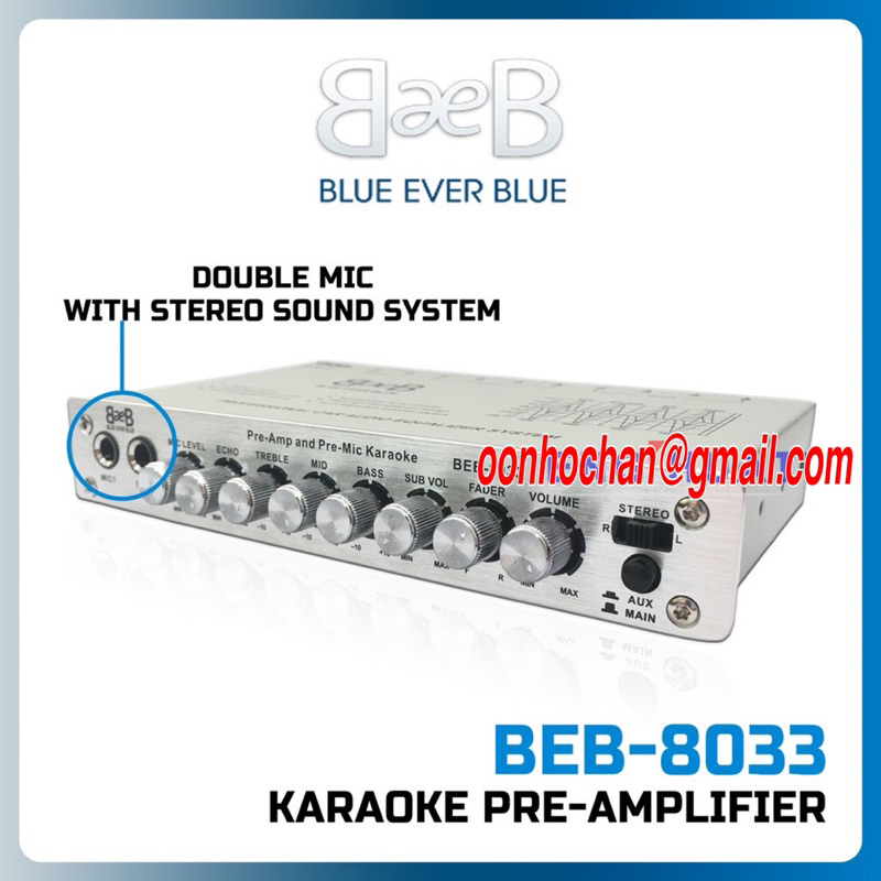 BEB8033 PREAMP AUDIO PARAMETRIC EQUALIZER KARAOKE PREAMP DOUBLE MIC