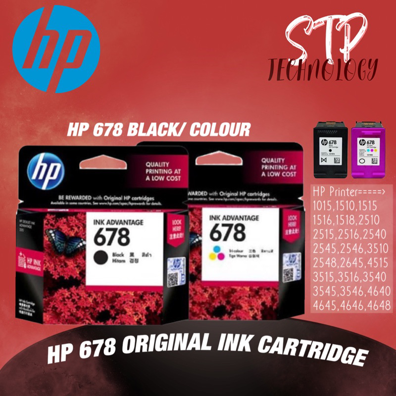 [ORIGINAL] HP 678 BLACK / 678 COLOR / BLK+COLOR COMBO PACK / TWIN PACK ...