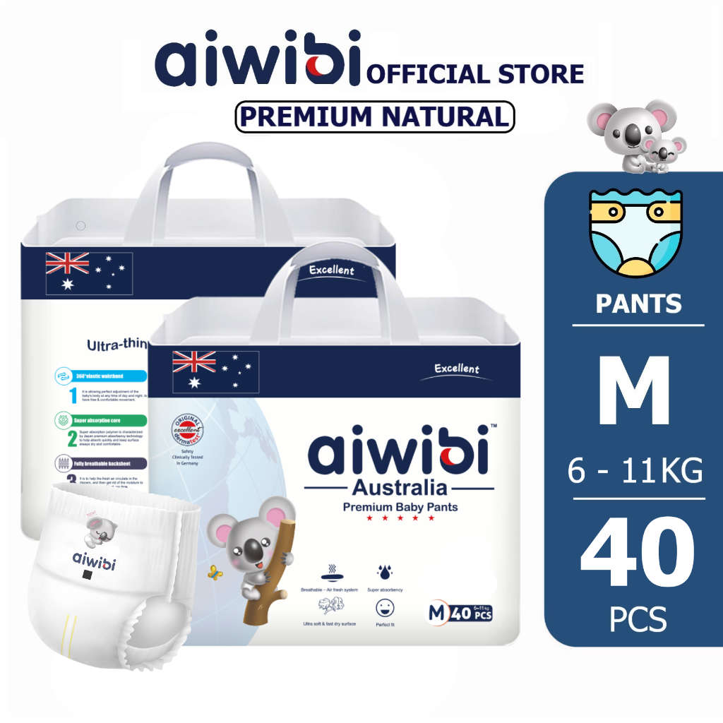 Aiwibi Premium Natural Tape / Pant Diaper NB/S/M/L/XL/XXL - (1's Pack ...