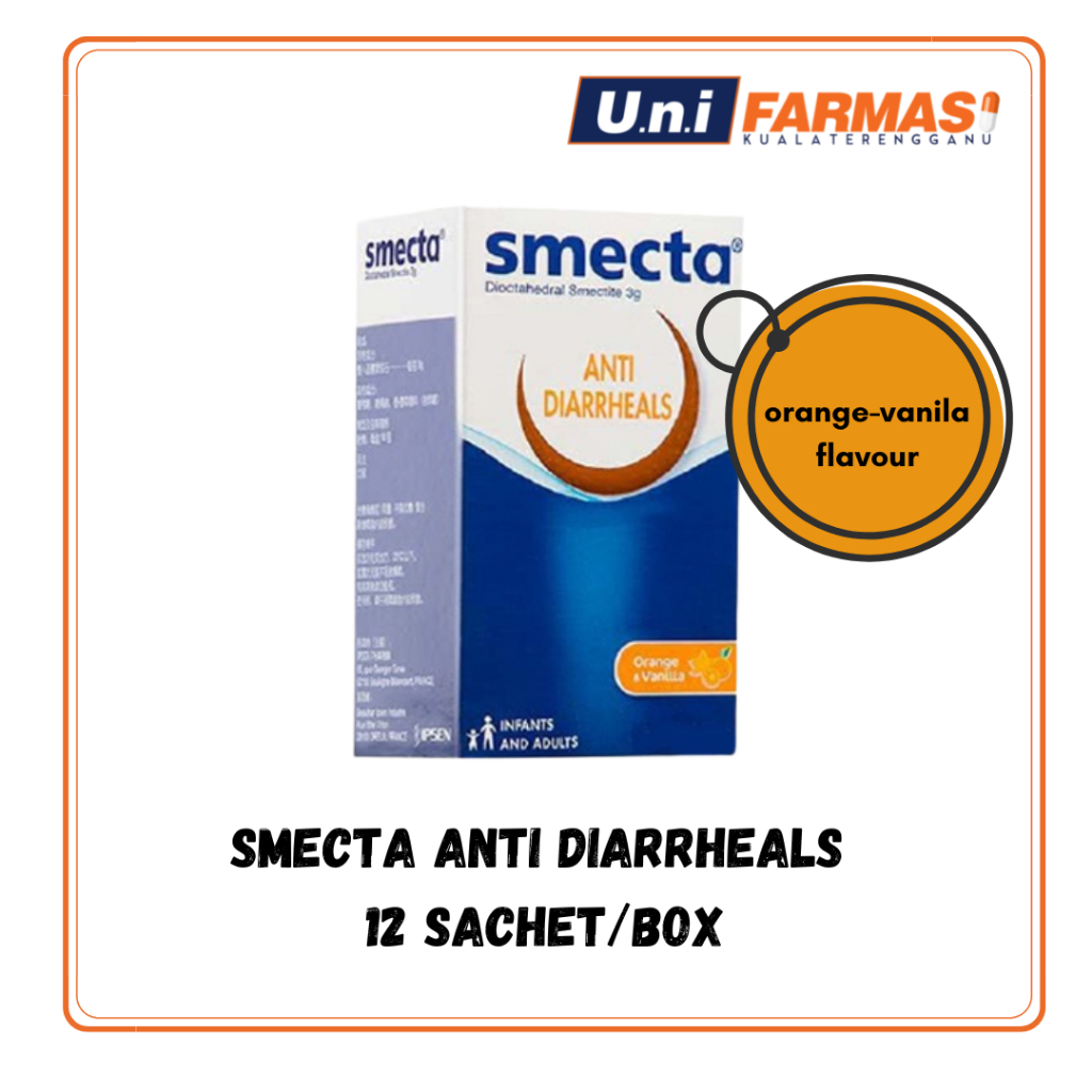 Smecta Anti Diarrheals Orange Vanila Flavour Ubat Cirit Birit Shopee