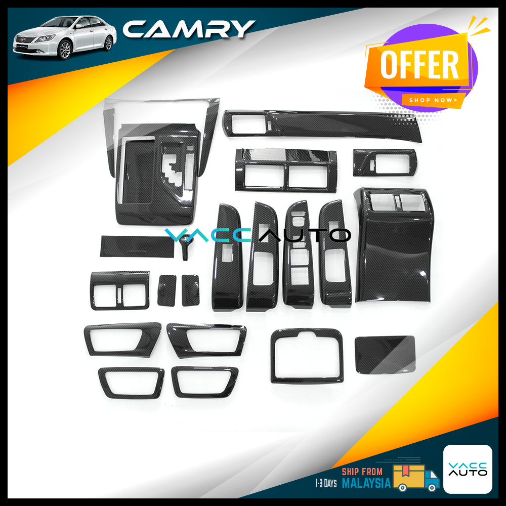 Toyota Camry 2012 2018 XV50 Interior Decoration Carbon Fiber Design