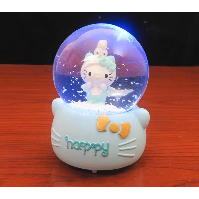 Hello Kitty Bola Kristal Crystal Ball Colorful Light Snowflake
