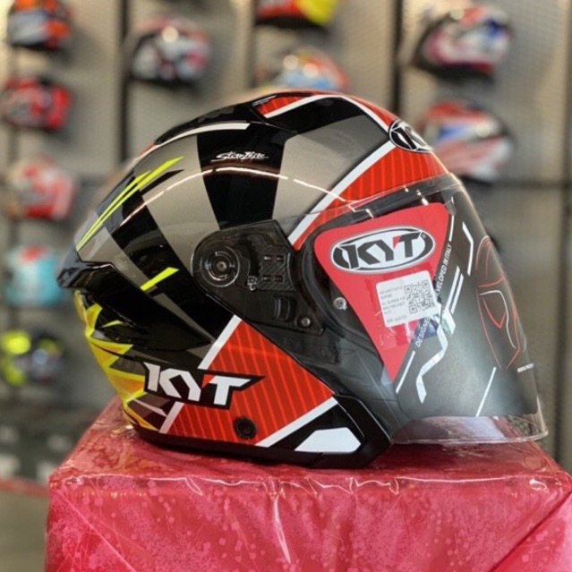 Kyt NFJ Helmet Super Kip Openface Double Visor Shopee Malaysia