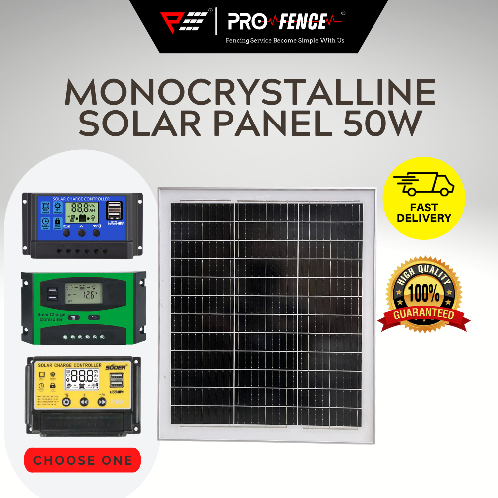 Pro Fence Solar Panel 50W Solar System Solar Panel Set With Controller ...