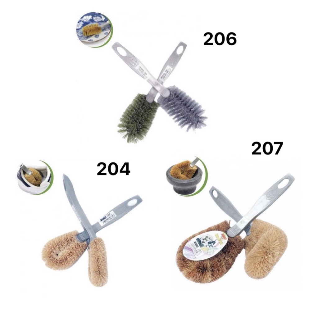 Rayaco 206 204 207 Pestle & Mortar Mini Hand Natural Coco Plastic Brush Scrubber With Handle