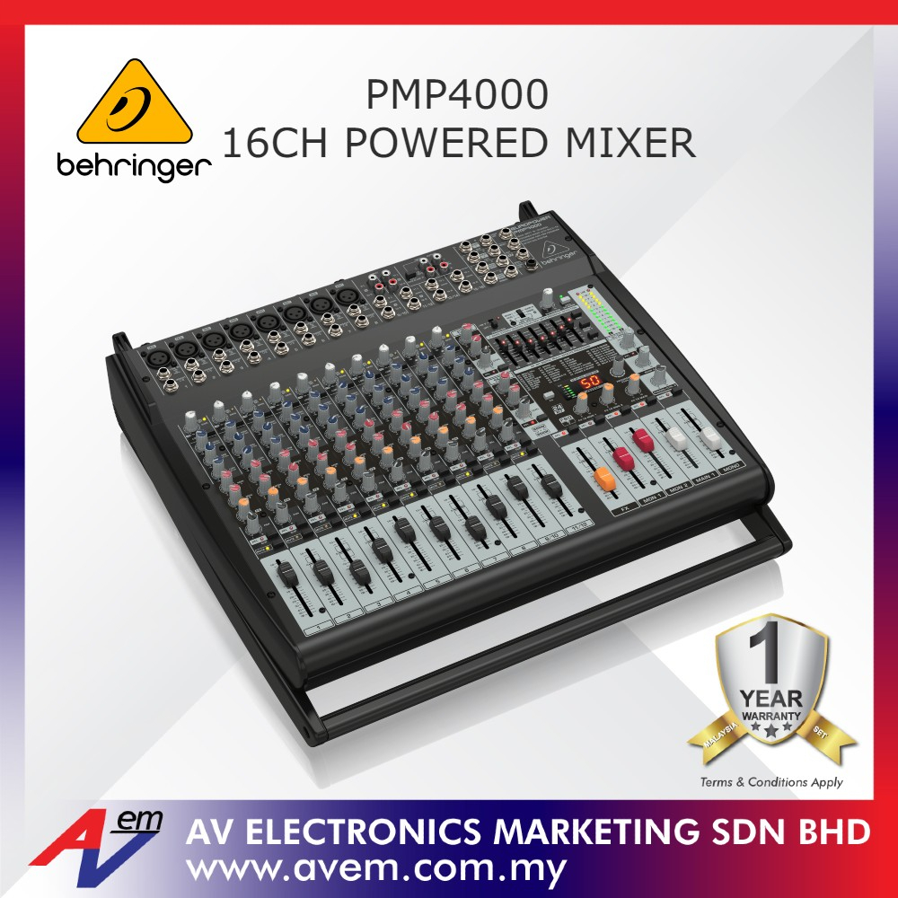 BEHRINGER EUROPOWER PMP4000 1600Watt 16Channel Powered Mixer with