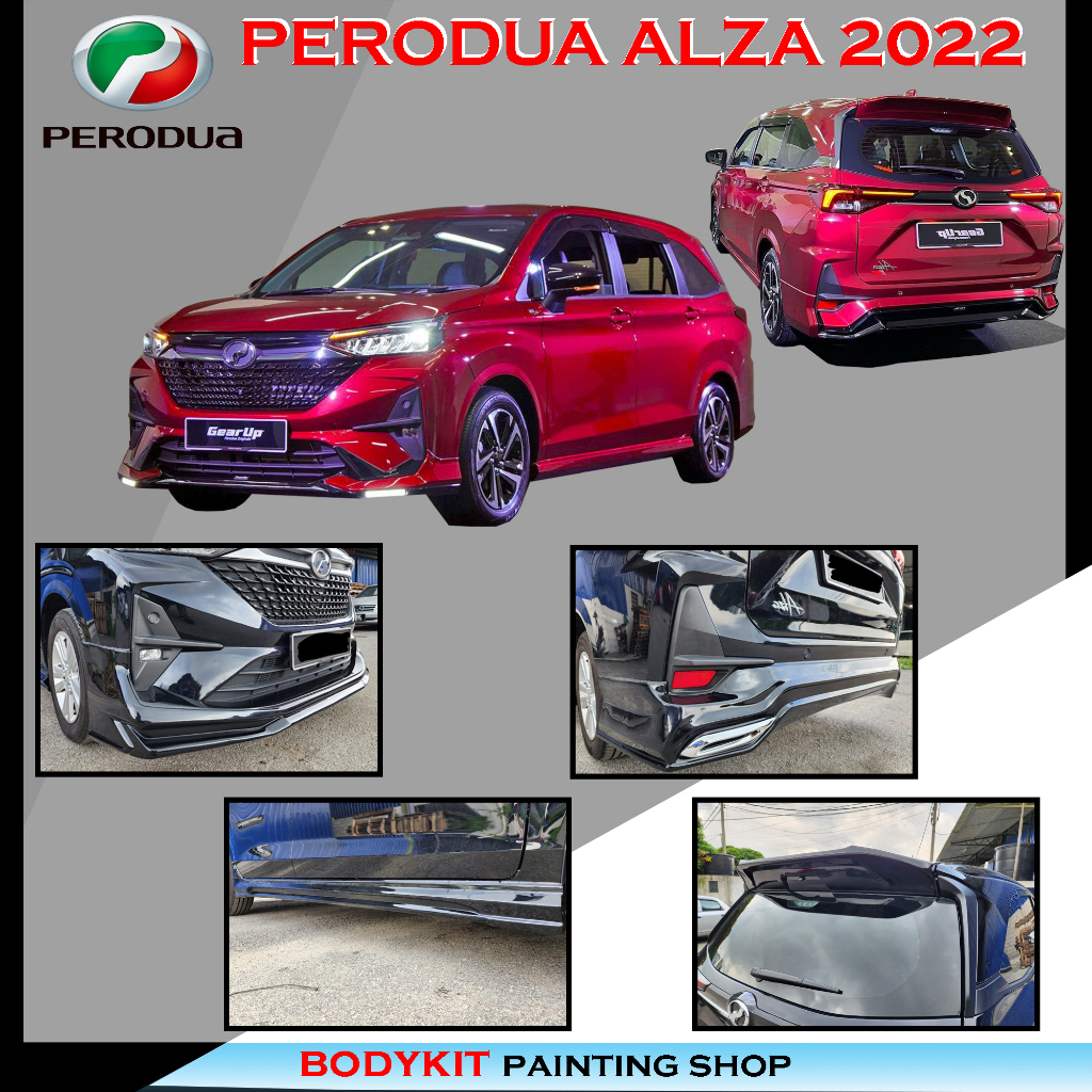 PERODUA ALZA 2022 ADVANCE GT STYLE FULLSET SKIRTING (FRONT SKIRT,SIDE ...