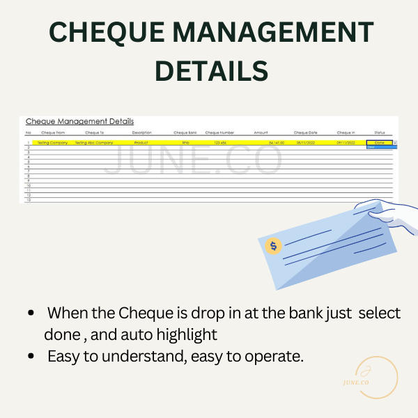 Cheques Management Details Records Menyemak Rekod Cek Pengurusan ...
