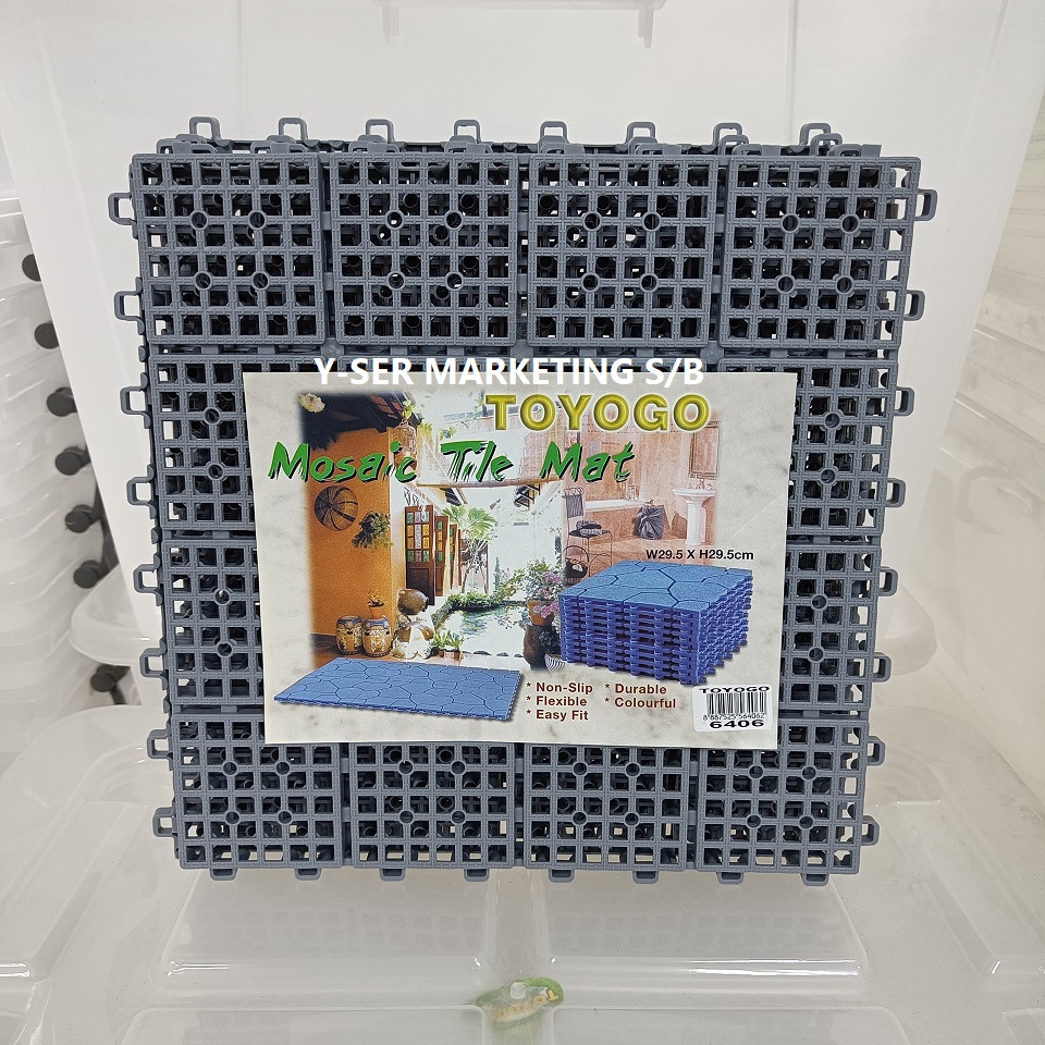 TOYOGO AntiSlip Floor Mat (Mosaic Tile Bath Mat 64066) 6in1 set