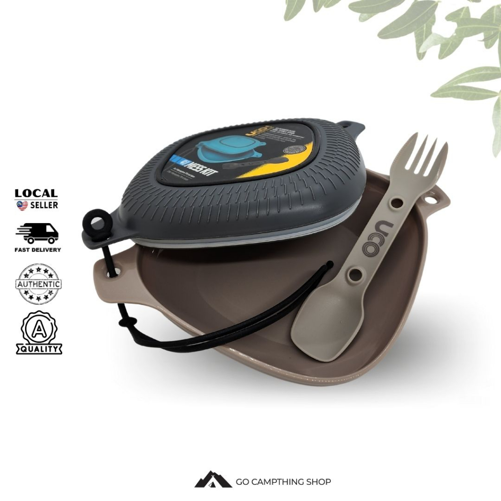 UCO 4-Piece Camping Mess Kit with Bowl, Plate and 3-in-1 Spork Utensil ...