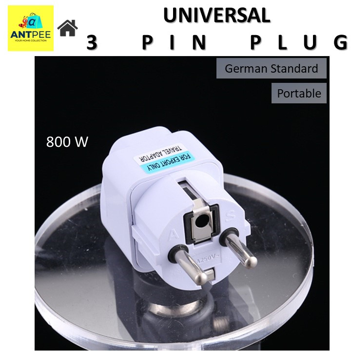 𝐀𝐍𝐓𝑃𝐸𝐸 𝐔𝐧𝐢𝐯𝐞𝐫𝐬𝐚𝐥 𝟑 𝐏𝐢𝐧 𝐏𝐥𝐮𝐠 🐜 3 Pin Plug US EU CHINA To Malaysia UK