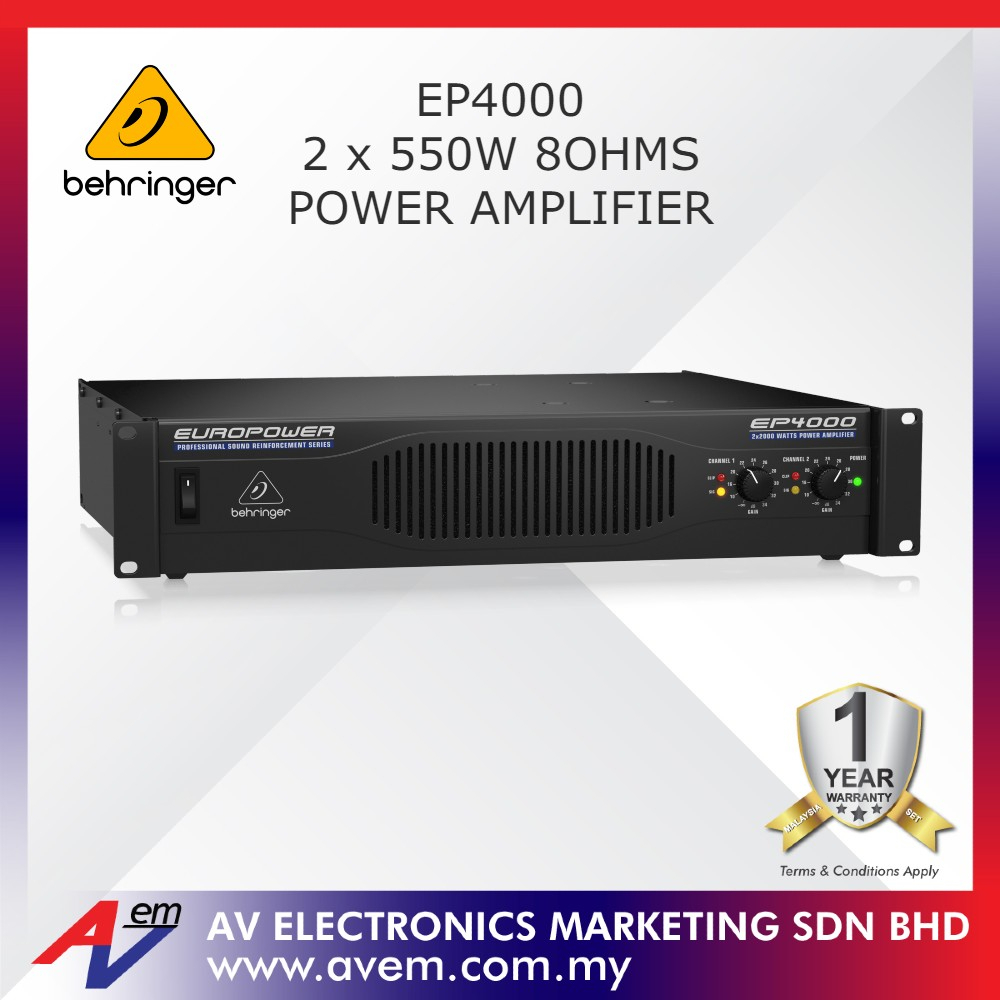 BEHRINGER EUROPOWER EP4000 4,000-Watt Stereo Power Amplifier with ATR  (Accelerated Transient Response) Technology Shopee Malaysia