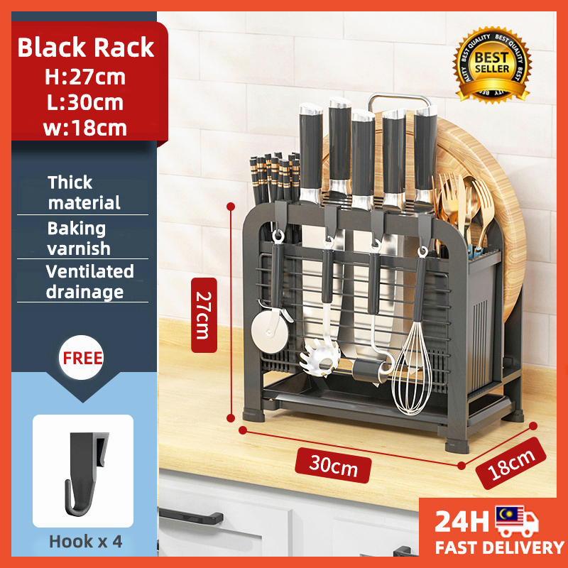 Kitchen Rack Knife Holder Chopping Board Holder Rak Dapur Multi ...
