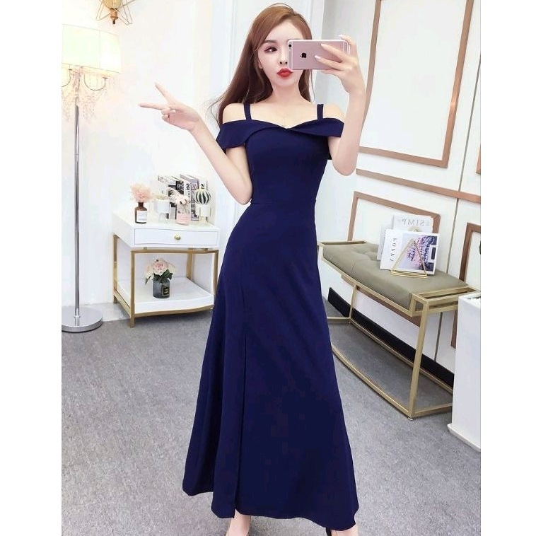 Elegant Korean off shoulder dress dinnerware (S-XL) | Shopee Malaysia