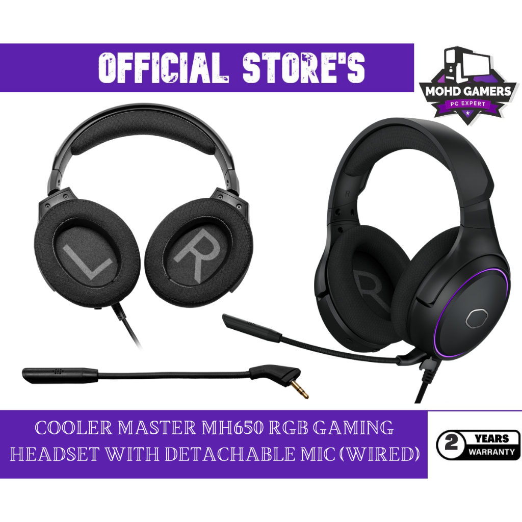 COOLER MASTER MH650 RGB GAMING HEADSET WITH DETACHABLE MIC (WIRED) Shopee Malaysia