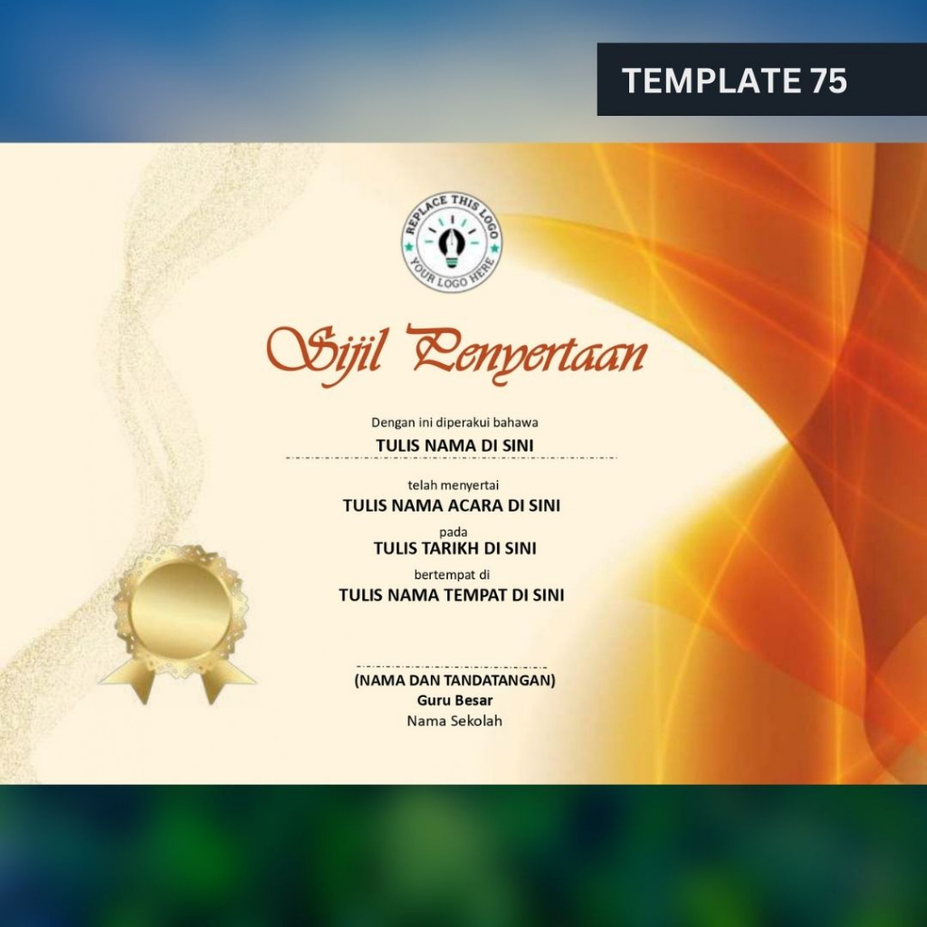 [Powerpoint] Template Sijil Certificate Template Editable Powerpoint ...