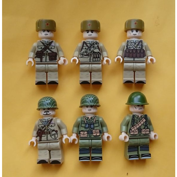 Korean War (3 Chinese, 1 Korean and 2 American soldiers. No accessories