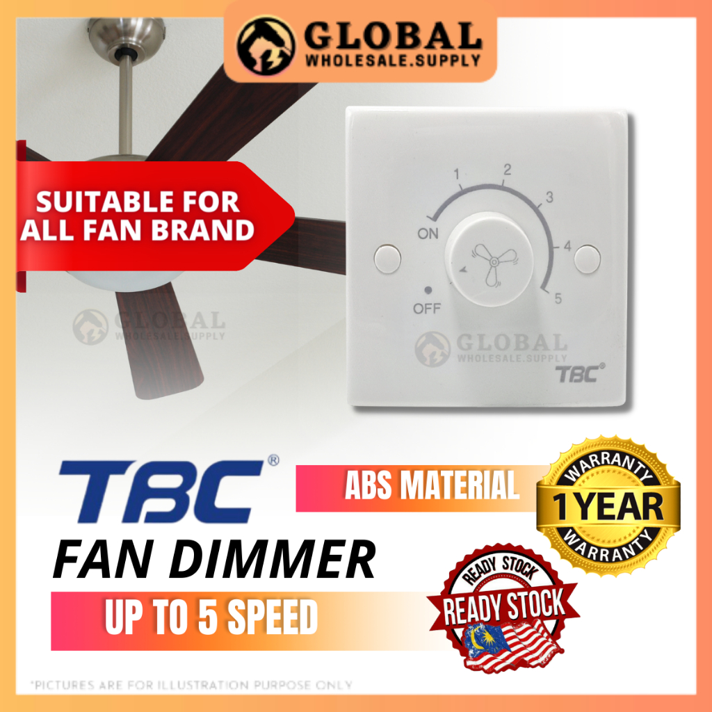 [READY STOCK] TBC 5 Speed Fan Regulator Fan Speed Controller Ceiling