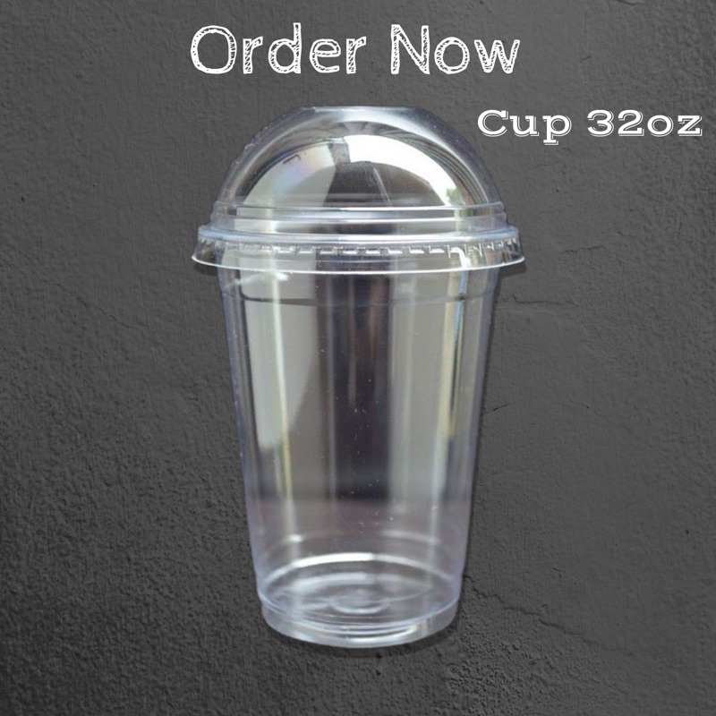 50 Pcs Cup 32oz PP with Dome Lid / Cup Cawan Besar Boba 32oz / Cawan ...