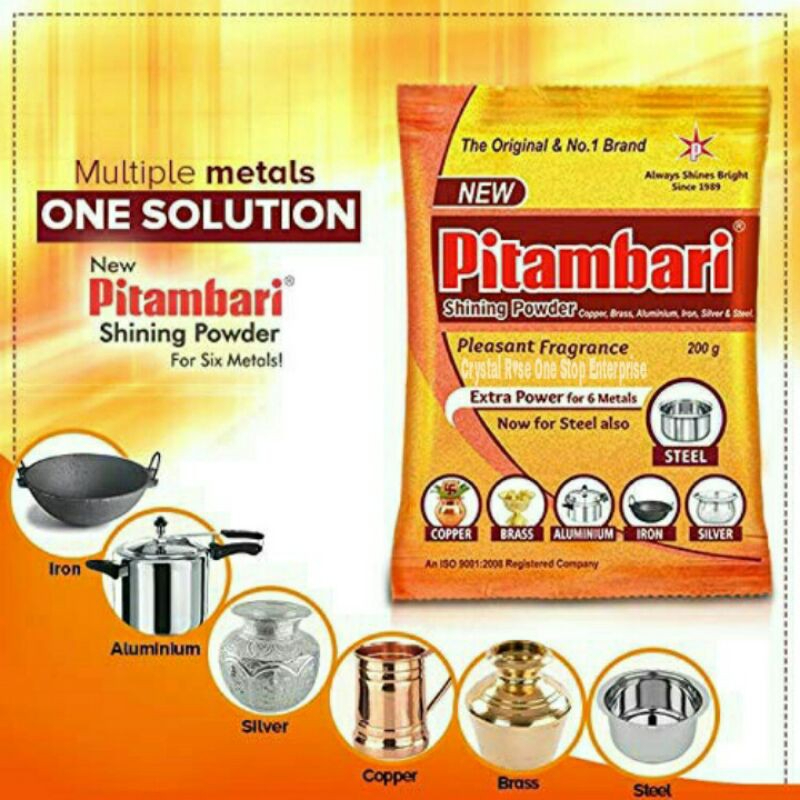Pitambari Shining Powder. Metal Cleaner (Copper,Brass,Aluminium,Iron