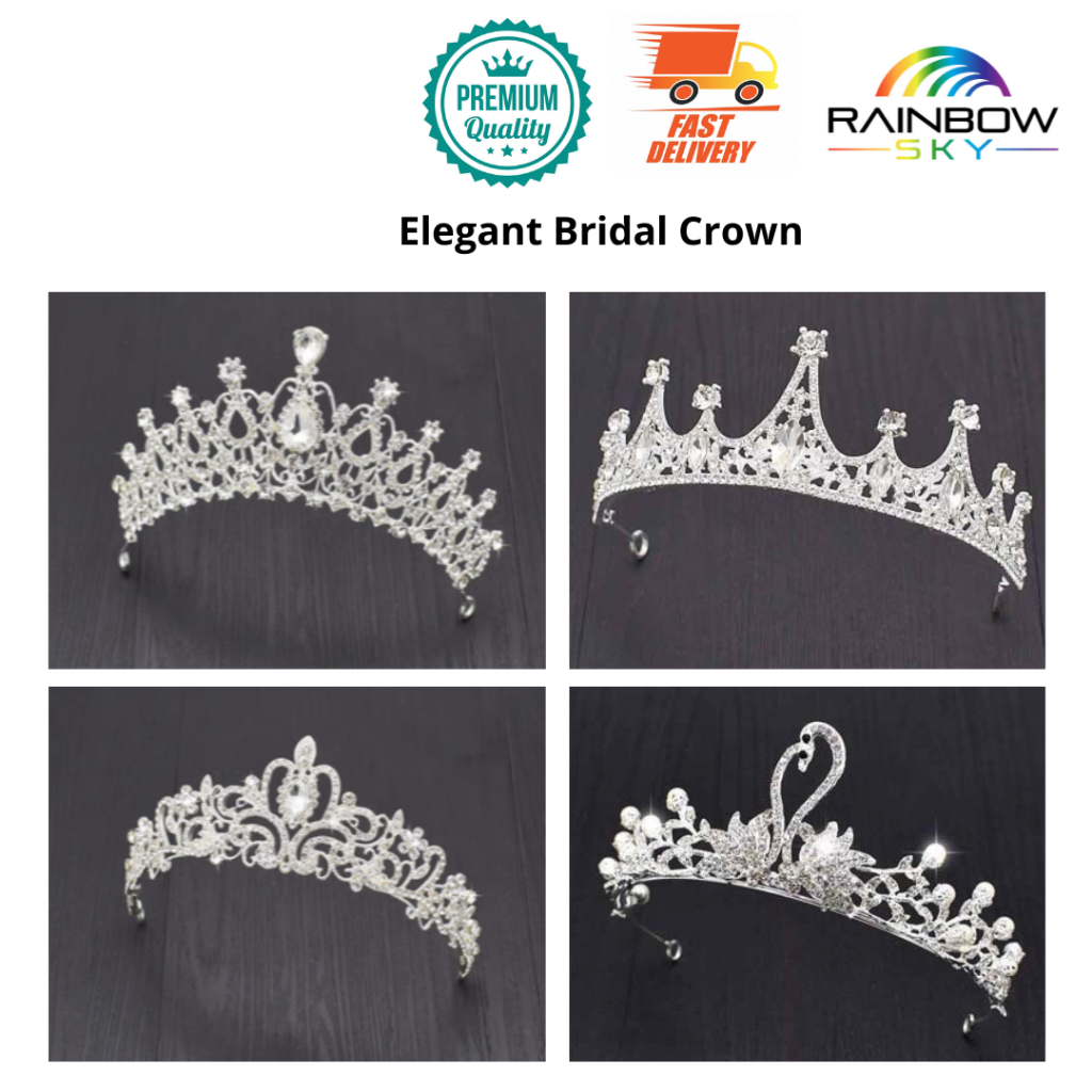 Premium Quality Elegant Bridal Crown Tunang Pengantin Packing With Box Shopee Malaysia