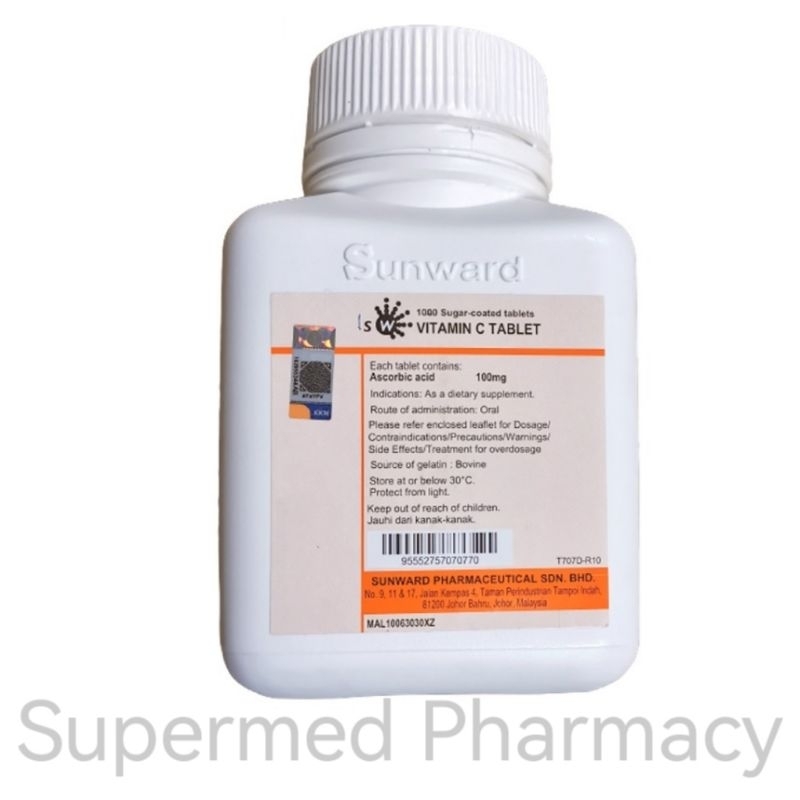 Sunward Vitamin C 100mg 1000's (Exp : July 23) | Shopee Malaysia