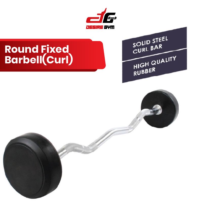 Desire Gym Round Curl Fixed Barbell Weightlifting Fix Barbell | Shopee ...