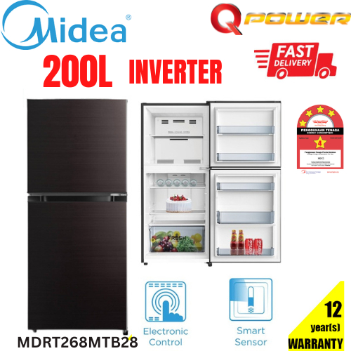 Midea MDRT268MTB28-MY Gross 200L 2 Doors Inverter Quattro Refrigerator ...