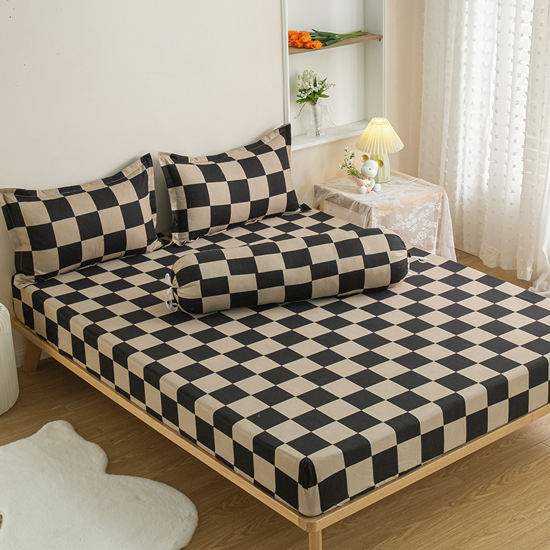 Muji style Bedsheet Cotton king Queen 4in1 bedding set Super Single