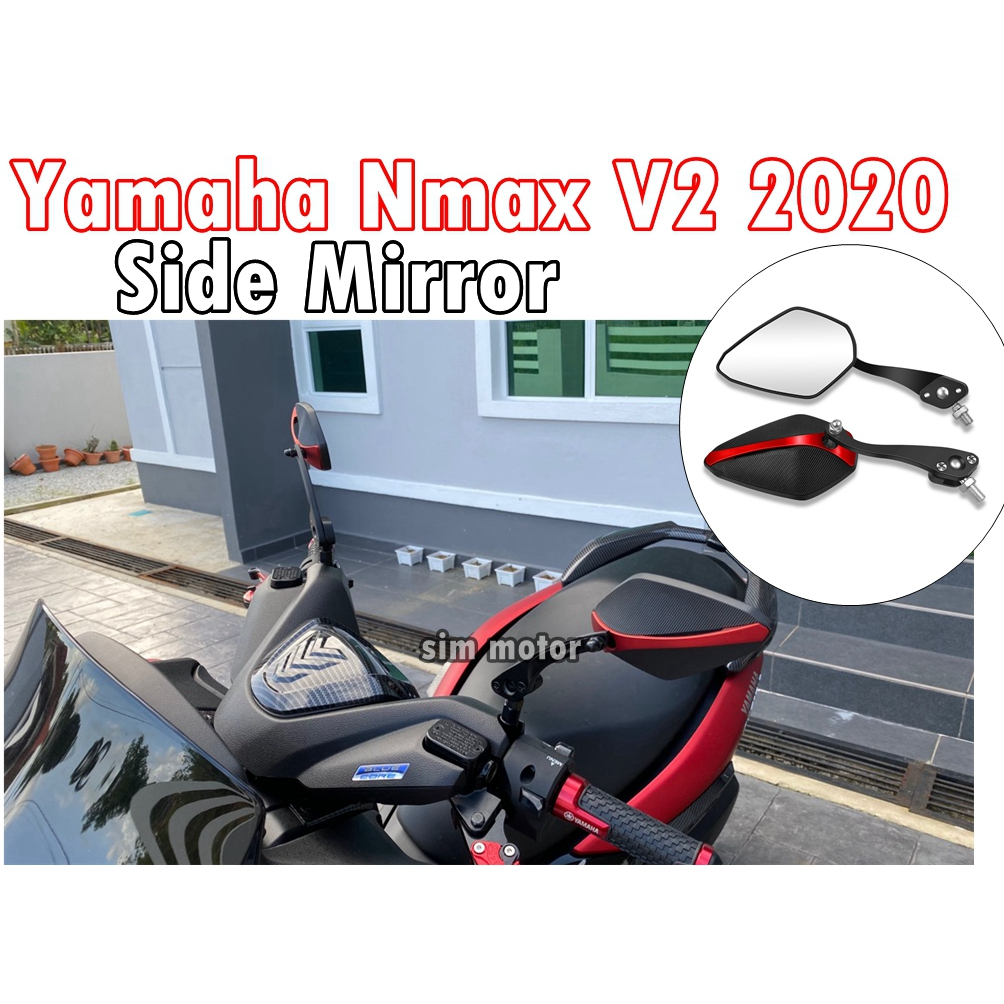 Yamaha Nmax V1 V2 2020 Side Mirror / Cermin Tepi / Boleh Lipat / Boleh Pusing 360 Degree