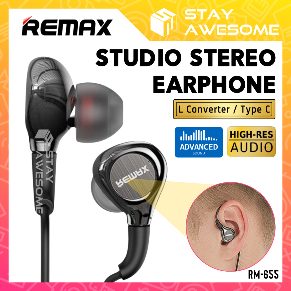 REMAX Wired Earphone Type C Digital Bass With Volume Control Stereo USB ...