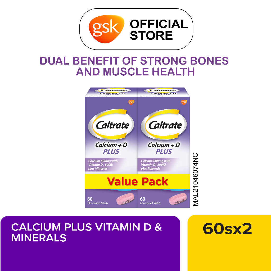 Caltrate 600 Plus Calcium Dietary Supplement For Bone Health With Vitamin D & Minerals Value